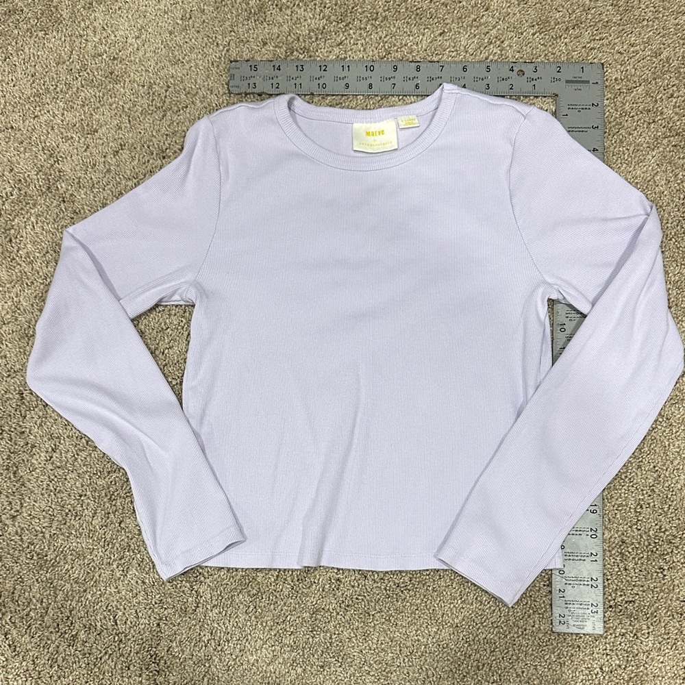Anthropologie Maeve Lilac Ribbed Top